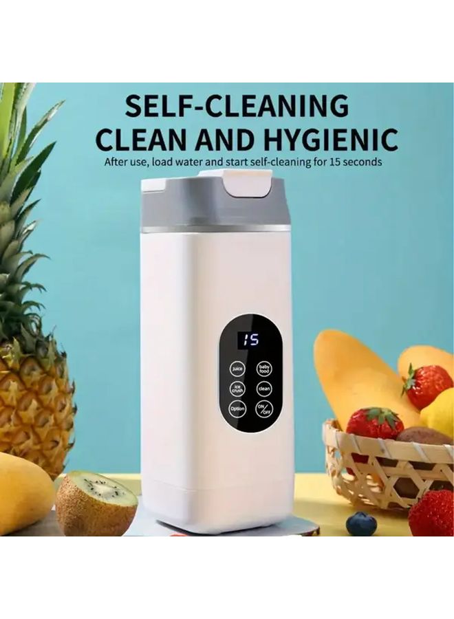 White Flagship Model Portable Juicer USB Rechargeable Self Cleaning Blender Travel Mug - Image 1